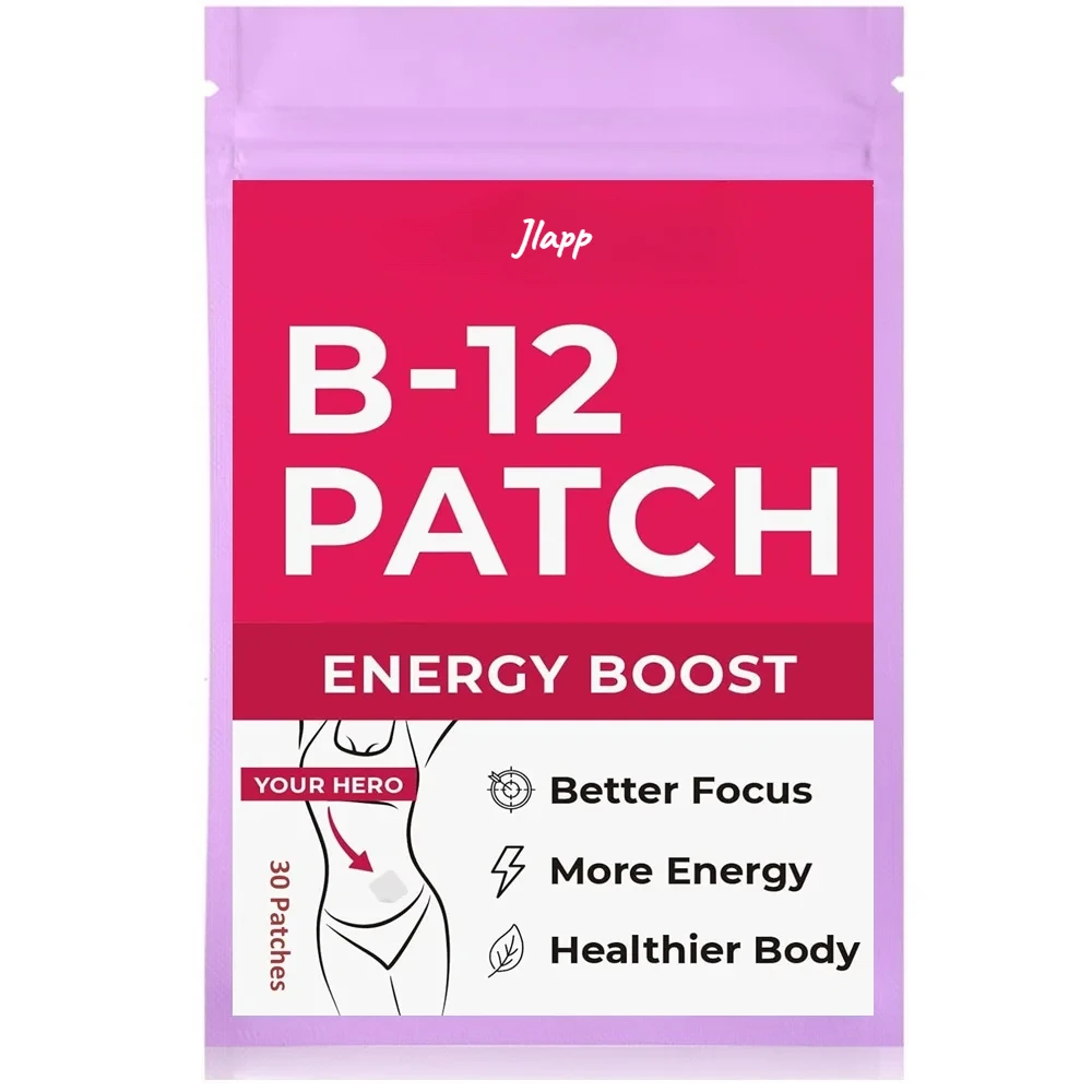 

B12 Transdermal Patches - 100% Natural Vitamin Patches for Women, Energy, Focus & Body Support,30 Patches One Month Supply