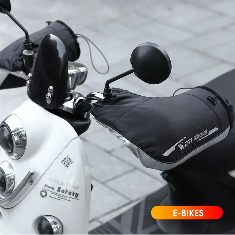 غرب ركوب الدراجات-يندبروف قفازات المقود الحرارية ، الشتاء الدراجات القفازات ، متب الطريق دراجة غطاء مقبض ، الكهربائية الركاب موتو ، دراجة