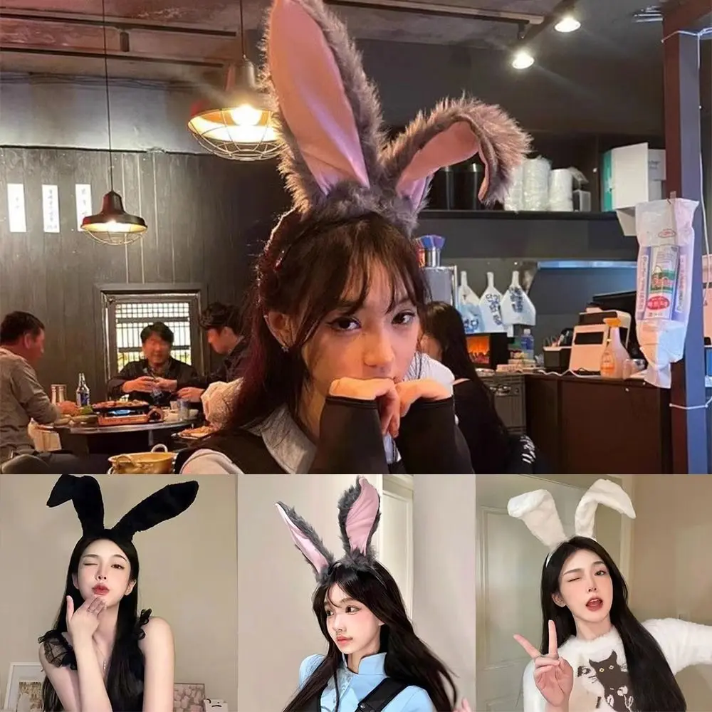 الحلو آذان أرنب عصابات تأثيري الأرنب فتاة لطيف الفتيات هيرباند صور الدعامة حزب أغطية الرأس عيد الفصح خلع الملابس #1