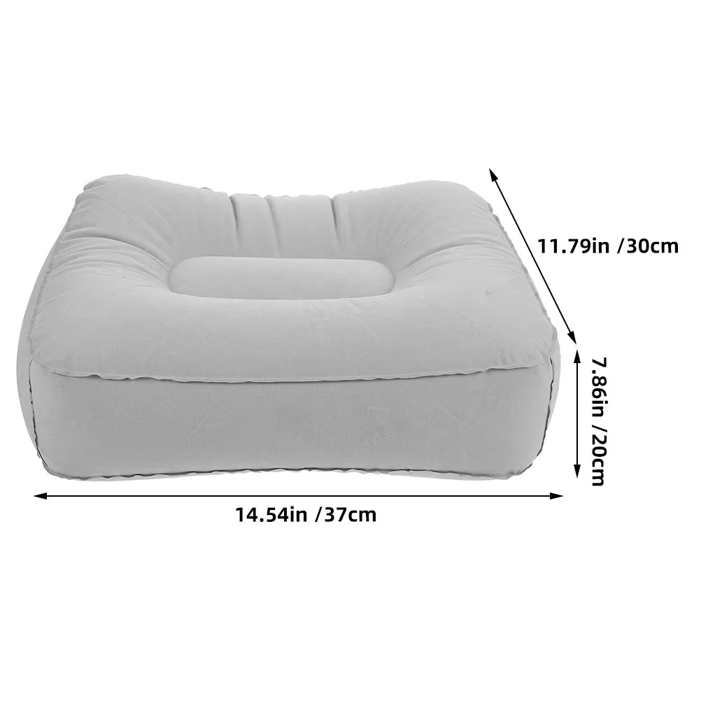 2Pcs Inflatable Foot Rest Pillow Soft Flocked PVC Travel Footrest for Plane Car Train Camping Office Home Portable Ergonomic Leg