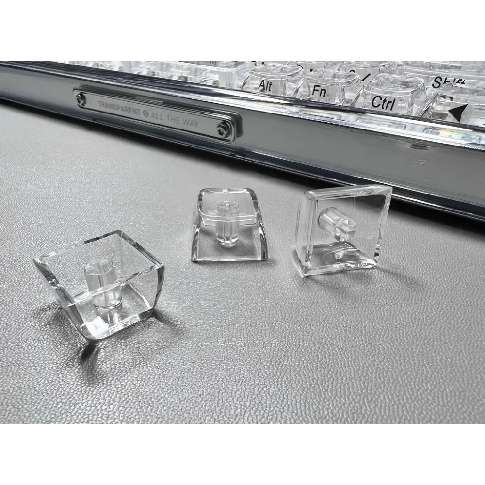 أغطية مفاتيح كريستالية شفافة من GEFENSI CBSA PC محفورة/غير محفورة/منقوشة على الجانب 132 مفتاحًا للوحات المفاتيح الميكانيكية MX. #6