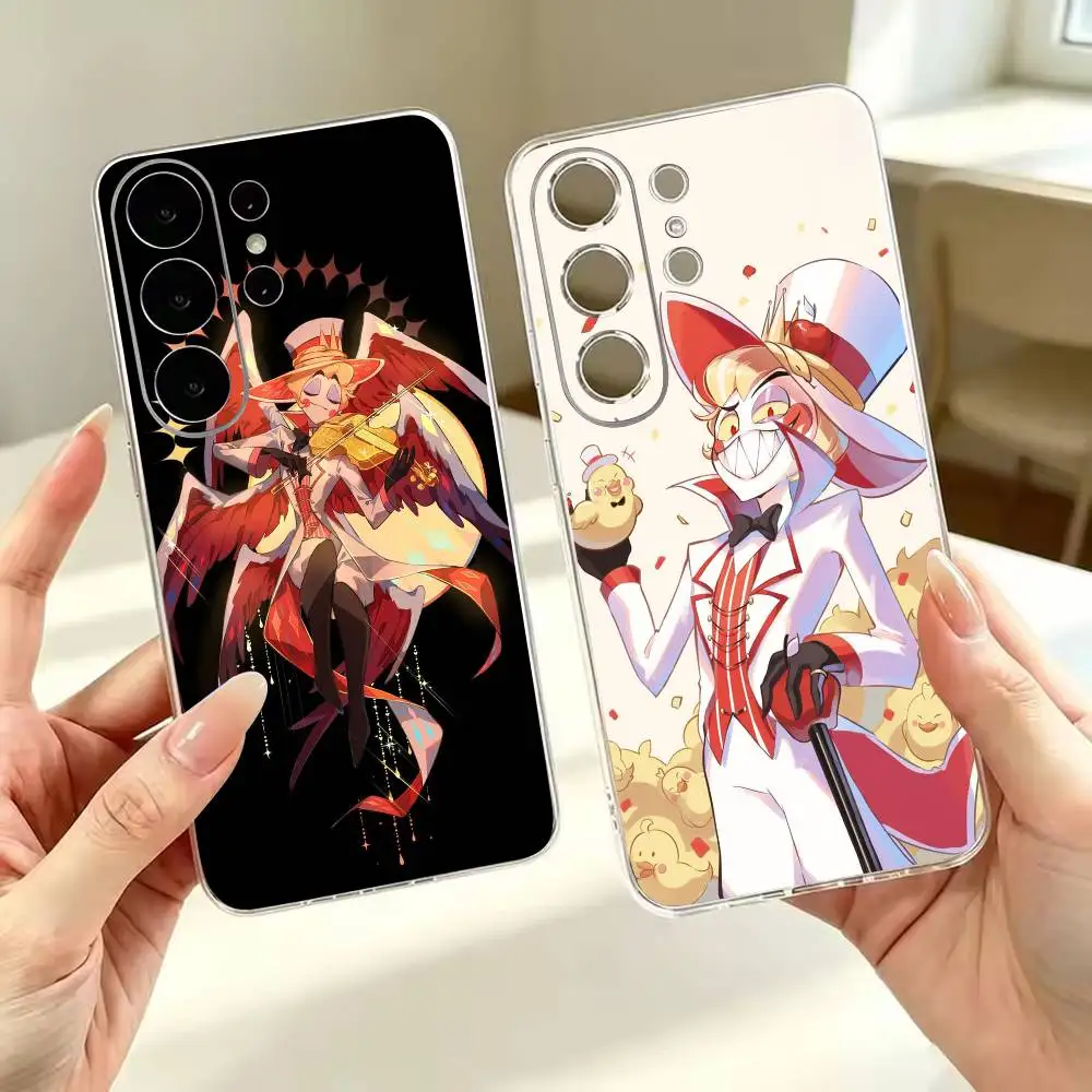 Hazbin H-Hotel Lucifer Magne Phone Case Silicone Soft for Samsung S26,S25,S24,S21,S22,S23,S30,Ultra,S20,Plus,Note,Cover