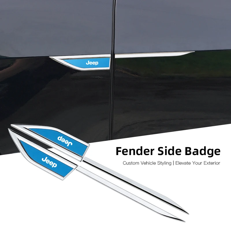 Autocollants métalliques de décoration de carrosserie de voiture, 2 pièces, pour Jeep Renegade boussole Grand Cherokee Wrangler Patriot Rubicon Liberty