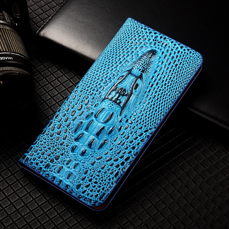 

Crocodile Head Flip Book Cover For Realme Narzo 10 20 30 50 Pro 10A 20A 30A 50i 50A Prime Genuine Leather Phone Case