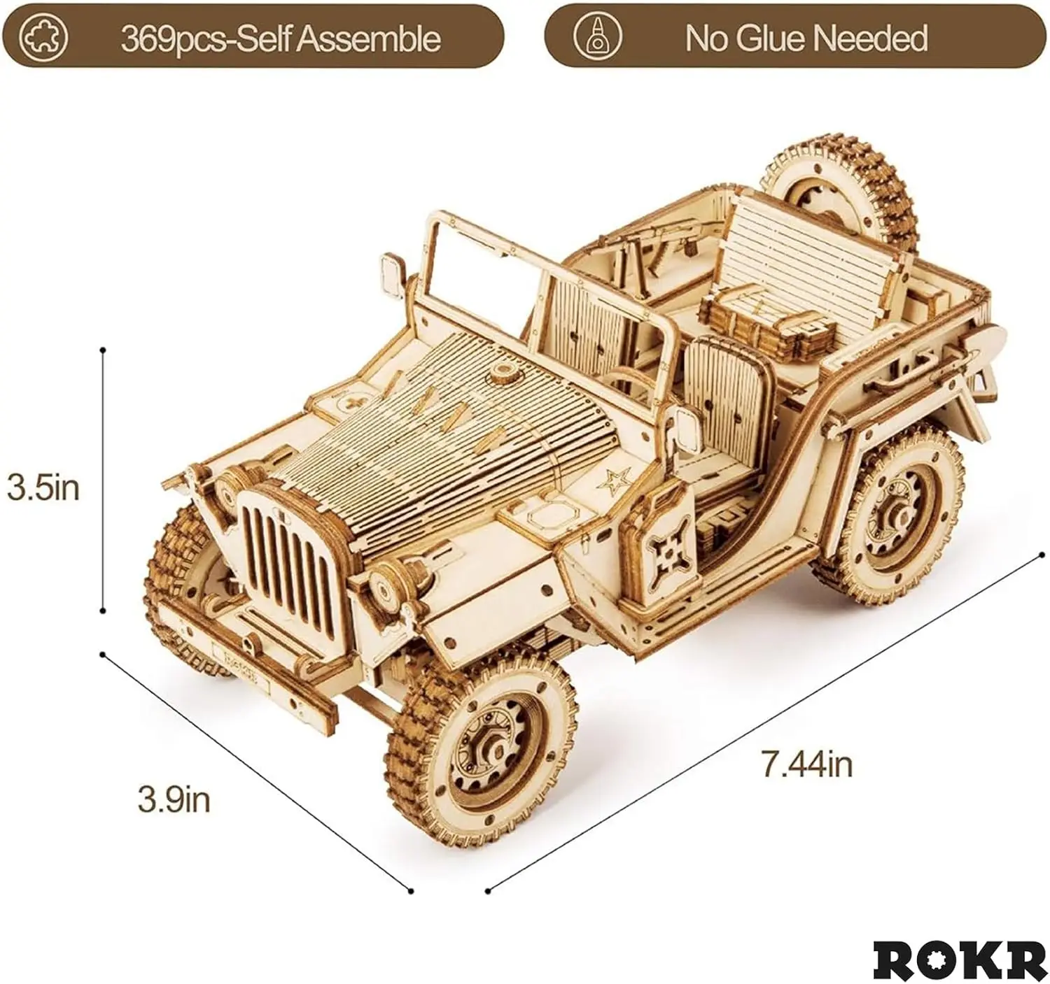 Robotime-rompecabezas 3D de coche de madera para niños, kit de coche Vintage 1:18, coche de Campo del Ejército 1:40, camión pesado 1:16, Gran Premio, regalo