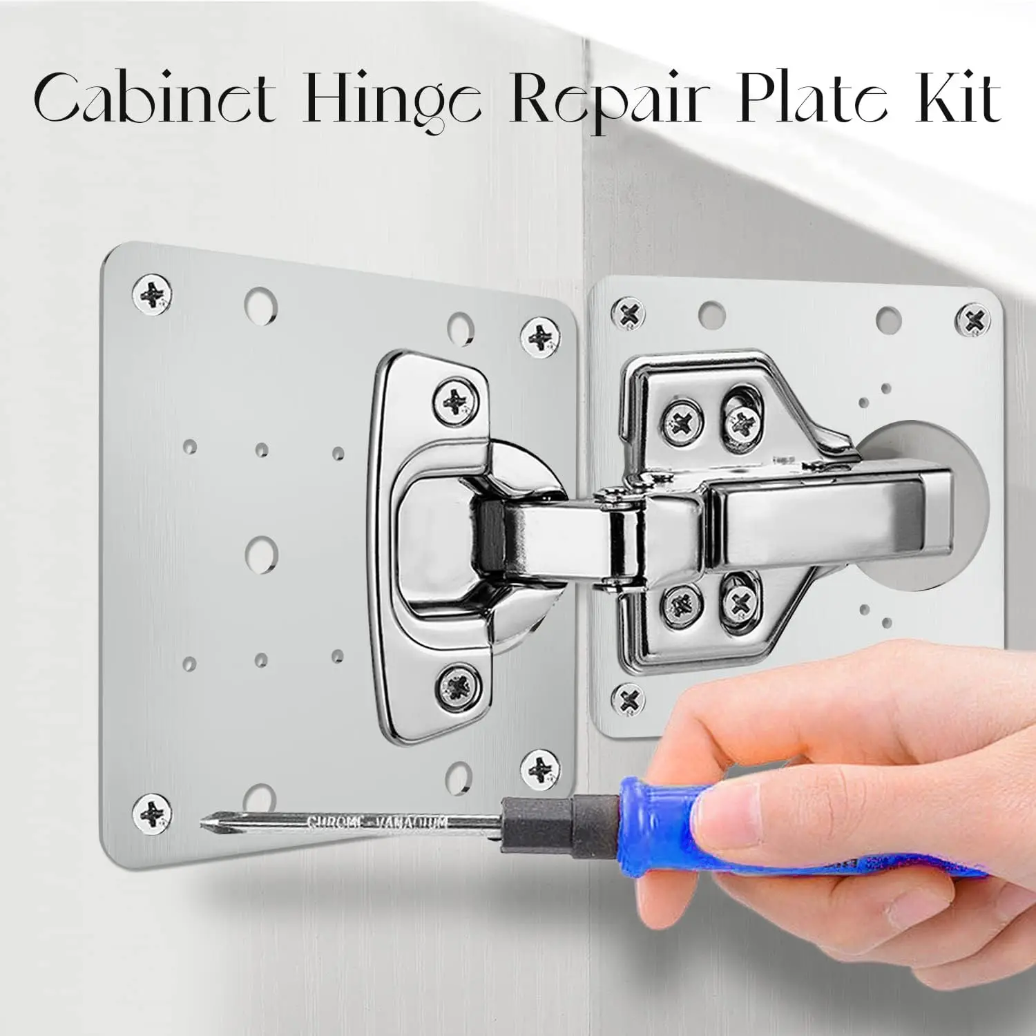 10/30pcs Cabinet Hinge Repair Plate Kit Cupboard Door Hinge Mounting Plate With Holes Flat Fixing Brace Brackets Household Tools