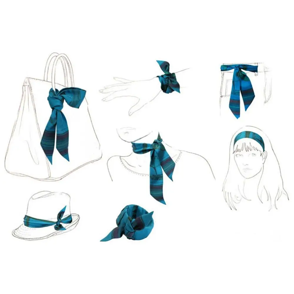 

Versatile Imitated Twill Silk Paisley Print Scarf 100CM Breathable Necktie Scarf Bohemian Neck Tie Hair Accessory