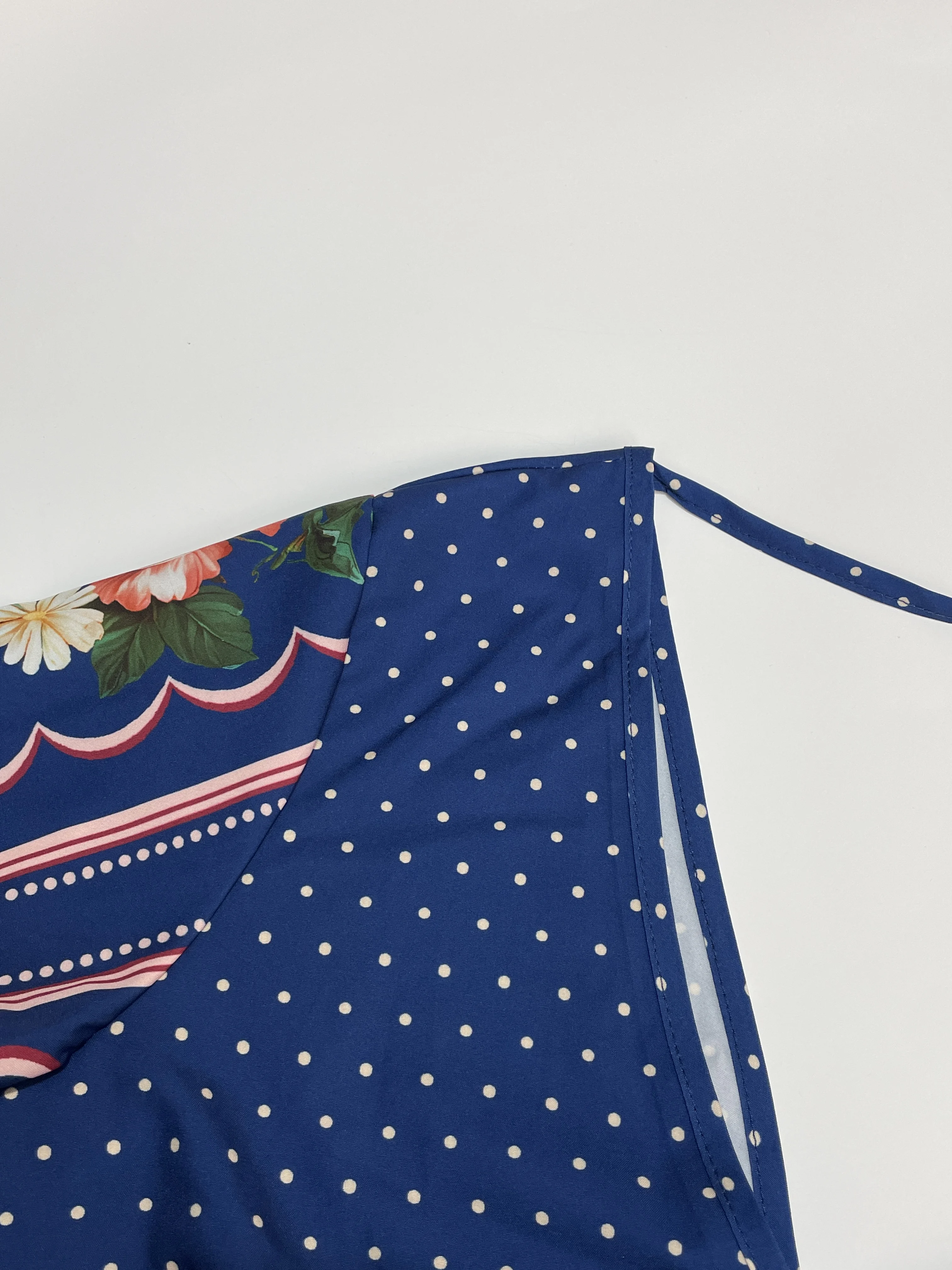 Women's Deep V Neck Long Sleeve Floral A-Line Dress, Elegant Woven Fabric, Perfect for Casual Daily Wear & Party