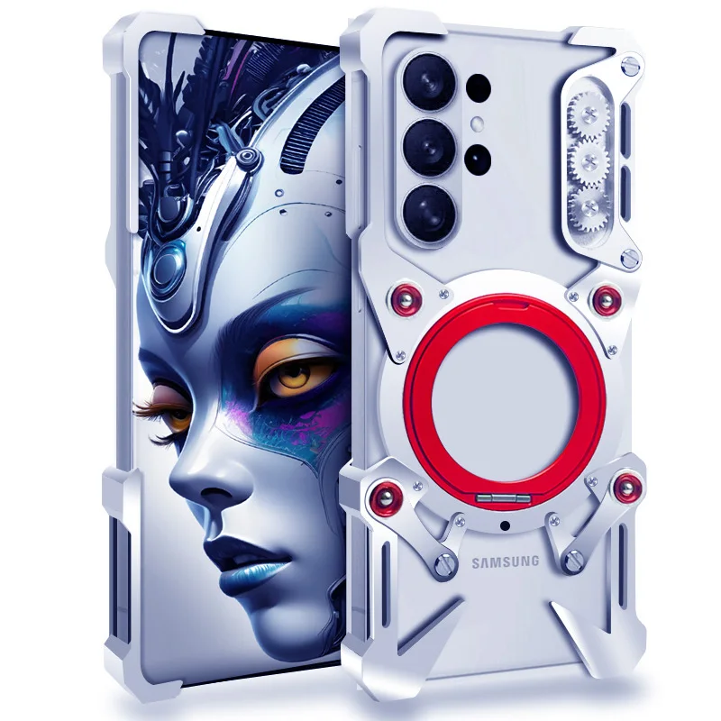 

For Samsung Galaxy S26 Ultra Phone Case With Stand Magnetic 360°Rotating Shockproof Frameless Phone Cover For Samsung s26 Plus