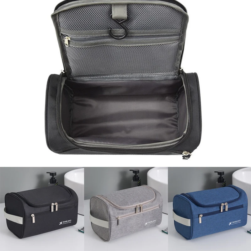 Handheld Travel Toiletries Bag Large Capacity Hanging Folding Cosmetic Bag Zipper Wash Pouch Man Women Beauty Case Organizer.