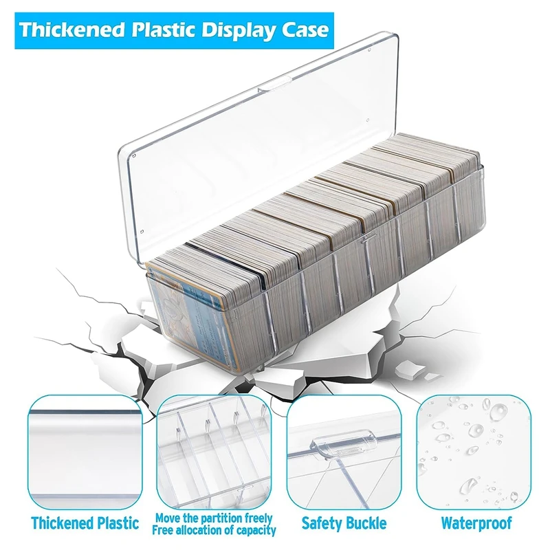 2Piece Trading Card Storage Box Trading Card Case With Removable Dividers For Standard Card