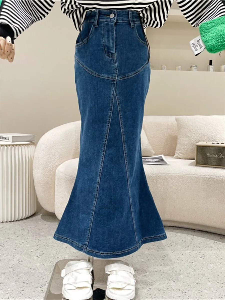 

Spring 2026 Women's Hongwei Sle Irregular Sweatirt Slim Fit Sexy Skirt Korean Version Trendy Denim Skirt Casual Wear
