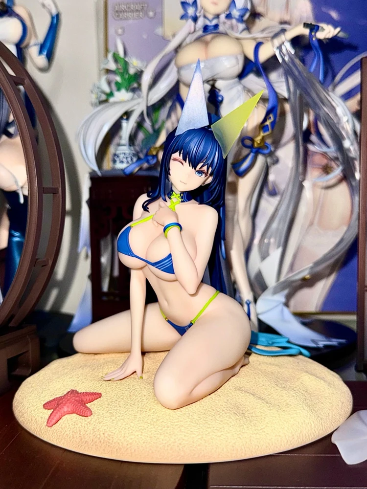 متوفر في المخزون هدية الأسطورة الأصلية + سلسلة Azur Lane Uss نيو جيرسي الصيف الخمول أنيمي الشكل تحصيل نموذج حلية هدية عيد ميلاد