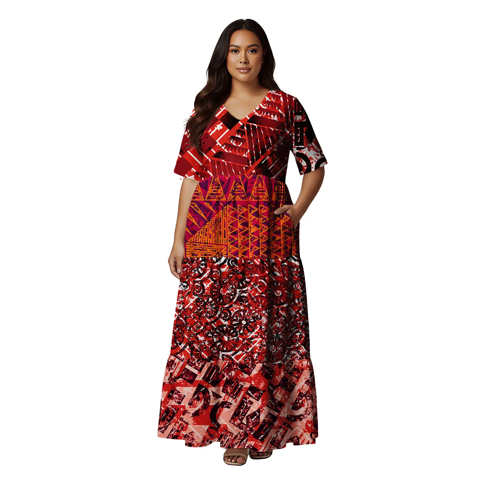 Abiti da ballo 2026 Tribal Fiji Tribal Aloha Dress Plus Size Tasche Samoa Polinesiano Business Festa di nozze Abito lungo da donna