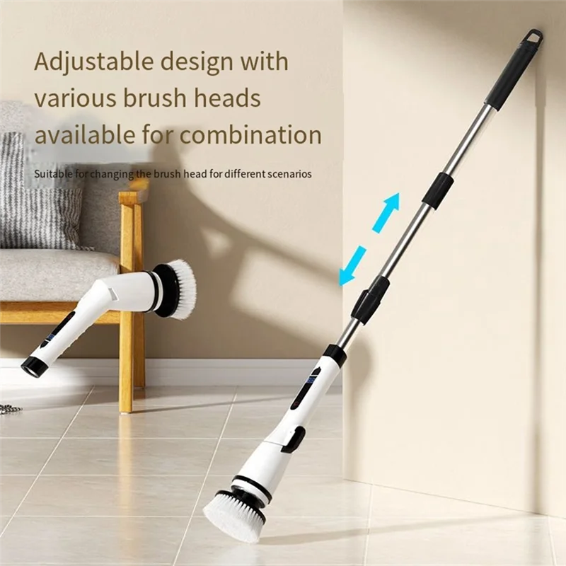 ABUS 다기능 전동 접이식 청소 브러시 전동 회전식 바닥 청소기 (욕실 바닥 및 타일에 적합)