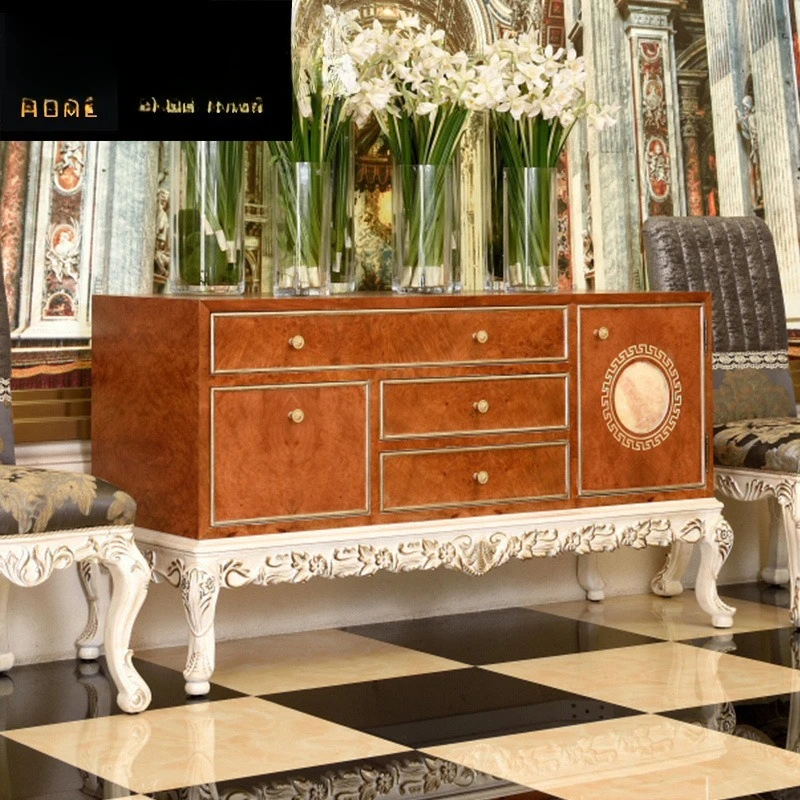 

European-style entrance cabinet Neoclassical decorative cabinet Partition Villa living room Edge Shoe