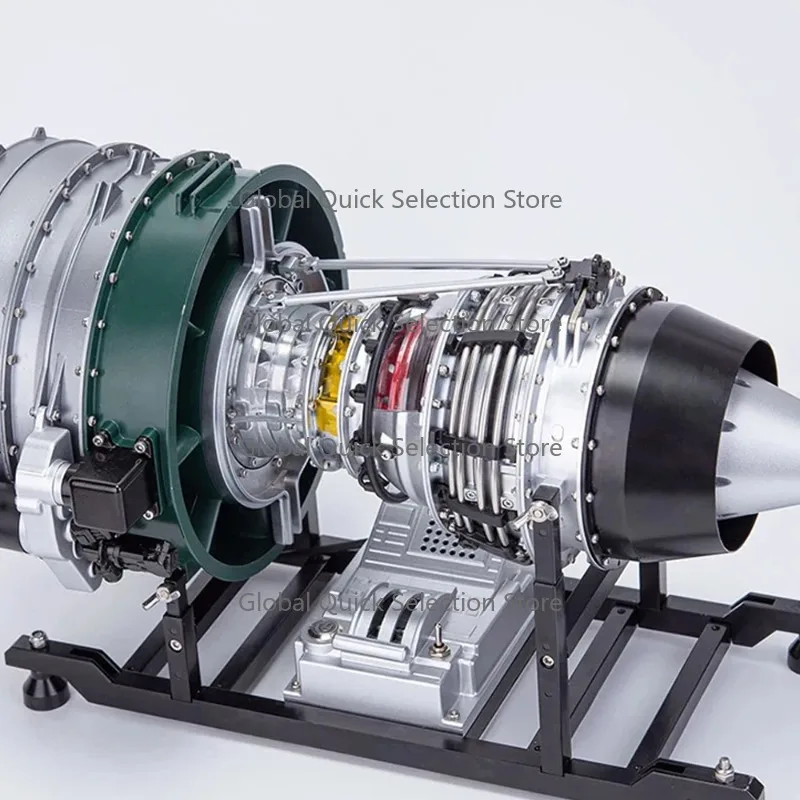 Assembling Model KIT Desktop Decorative Ornaments TECHING Dual Rotor Turbofan Engine Electric  Adults Children's Toys Gift