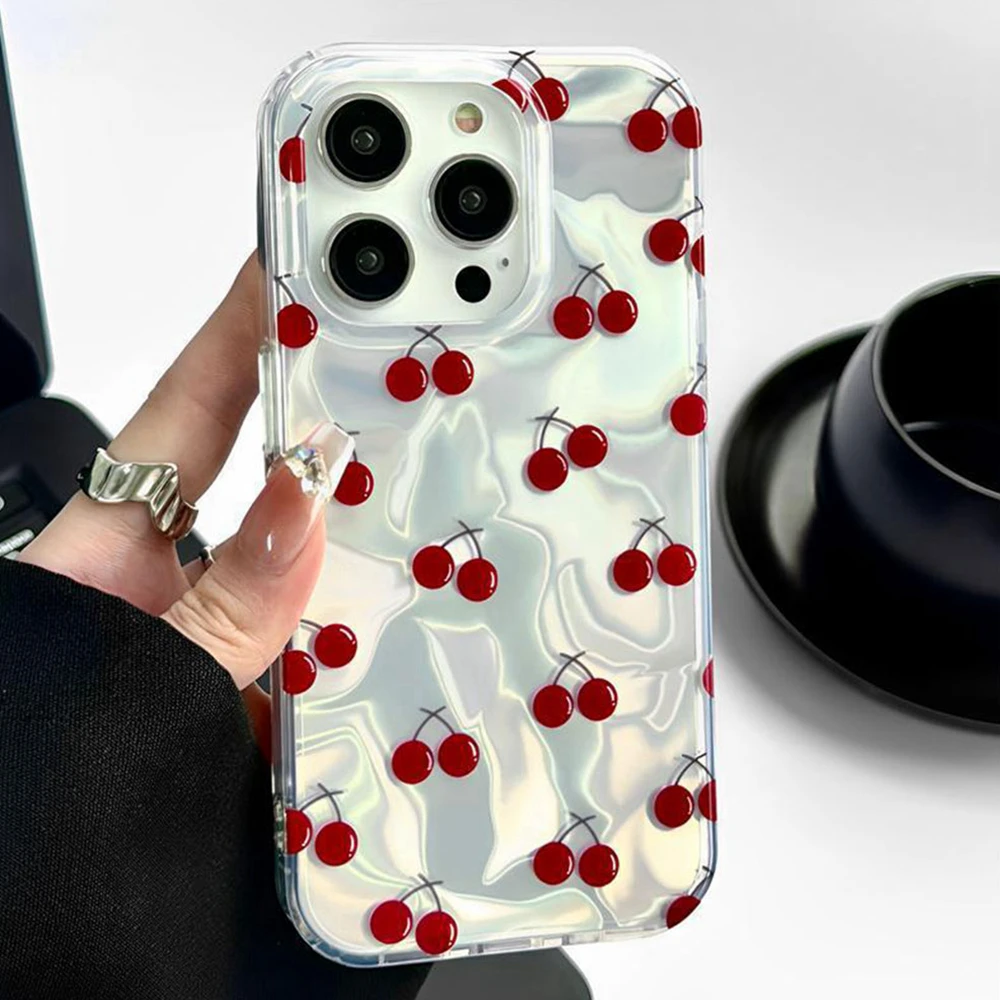 Süße Früchte Kirschen Frauen Mädchen Handyhülle für iPhone 17 Air 16 16e 15 14 13 12 Pro Max 7 8 Plus X XS XR SE 2022 2020 TPU Cover