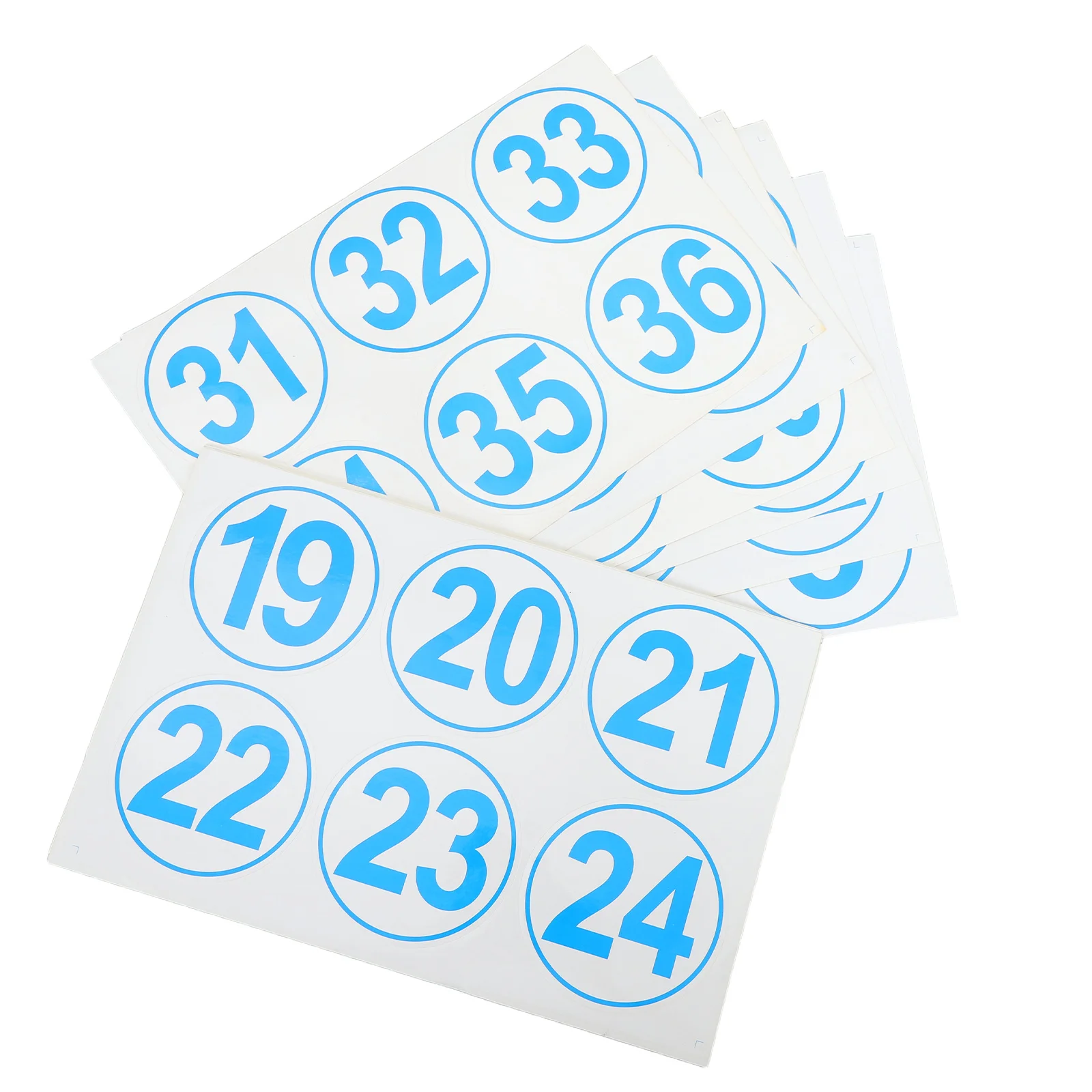 

18pcs Self-Adhesive Number Stickers 1-36 Large Blue Round Floor Dots For Classroom Preschool Back To School Organization
