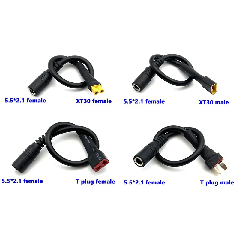 1pcs FPV Goggles Charger Battery Charging Cable Adapter XT60/30 Female to DC 5.5*2.1mm for Fatshark Skyzone 03 FPV Accessories