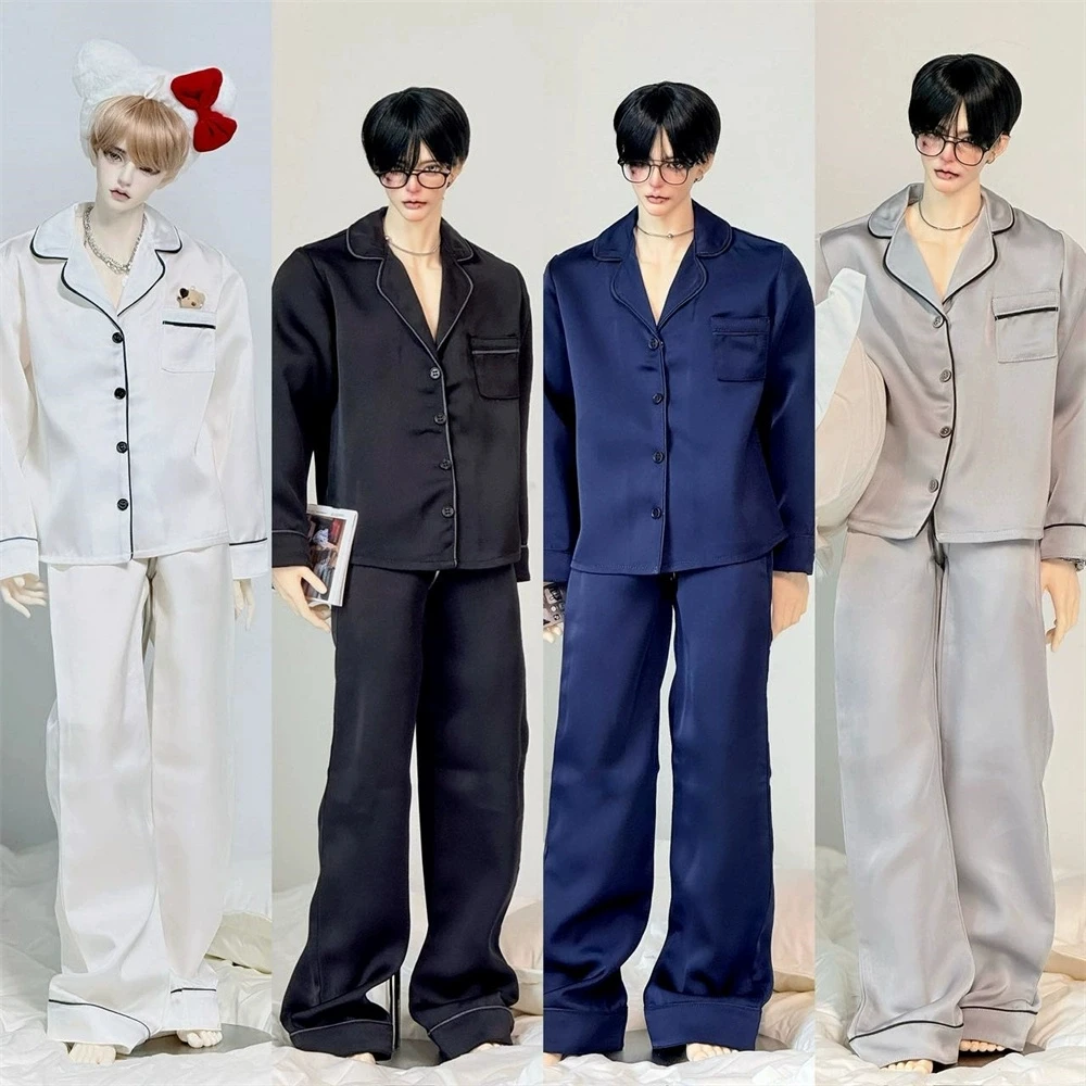 

ID75 Пижамы Универсальные непринужденные многоцветные пижамы Точечный инвентарь Унисекс Комплект с длинными рукавами Одежда для дома BJD Одежда Аксессуары для кукол