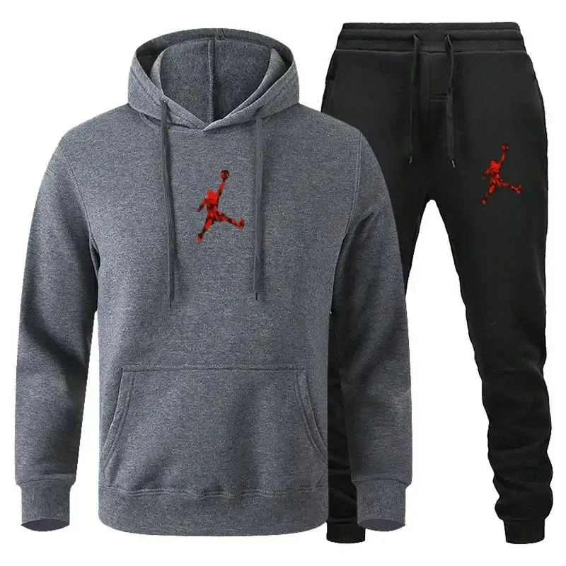 Men\'s And Women\'s Hooded Sportswear And Jogging Pants Hip-hop Sportswear Fashion Set Spring/winter 2 Pieces