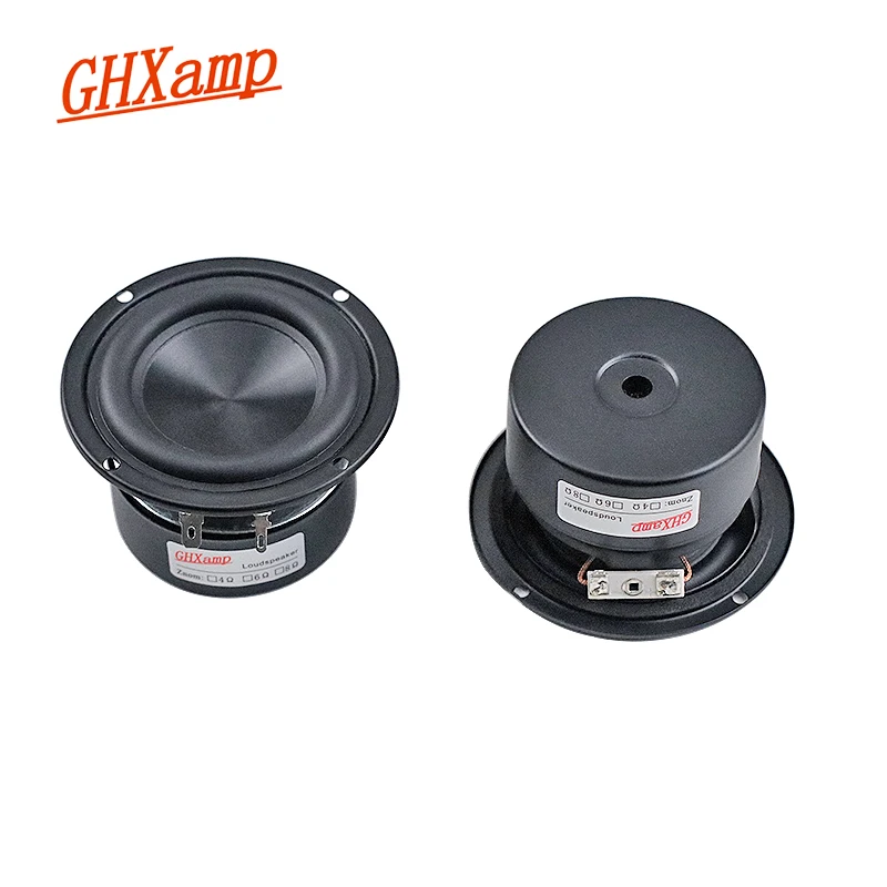 GHXAMP 3 inch 90MM Subwoofer Hifi Speaker Unit Paper Cup+Ceramic Basin Cone 4ohm 25W Low-frequency Bass Woofer 80HZ 2pcs