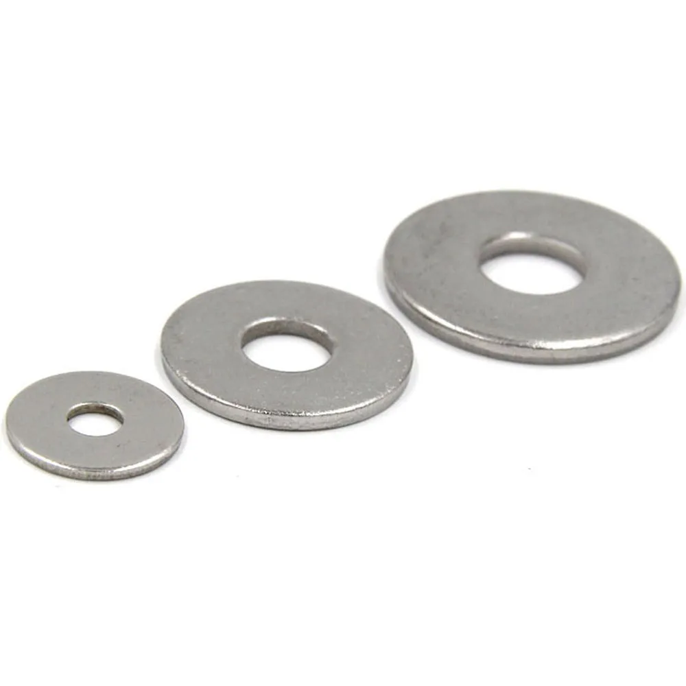 Large Flat Washers, 304 Stainless Steel, Standard DIN9021 / GB96, Sizes M3-M20
