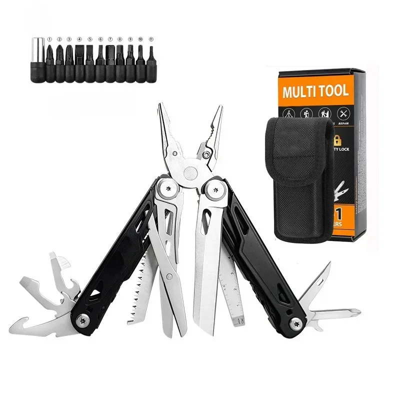 

Multitool Plier Foldable and Self-Locking Hard Stainless Steel Multipurpose Portable Equipment for Outdoor Camping with Tool Kit