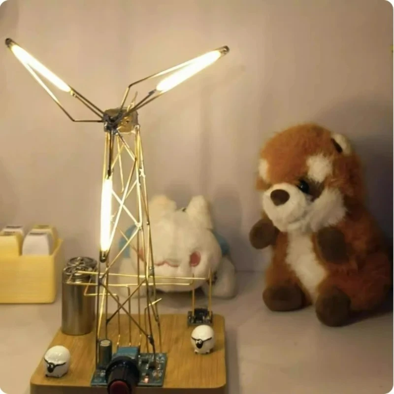 Windmill Light DIY Material Package, Desktop Decoration Glowing Ornaments, Super Atmospheric and Fun Gifts