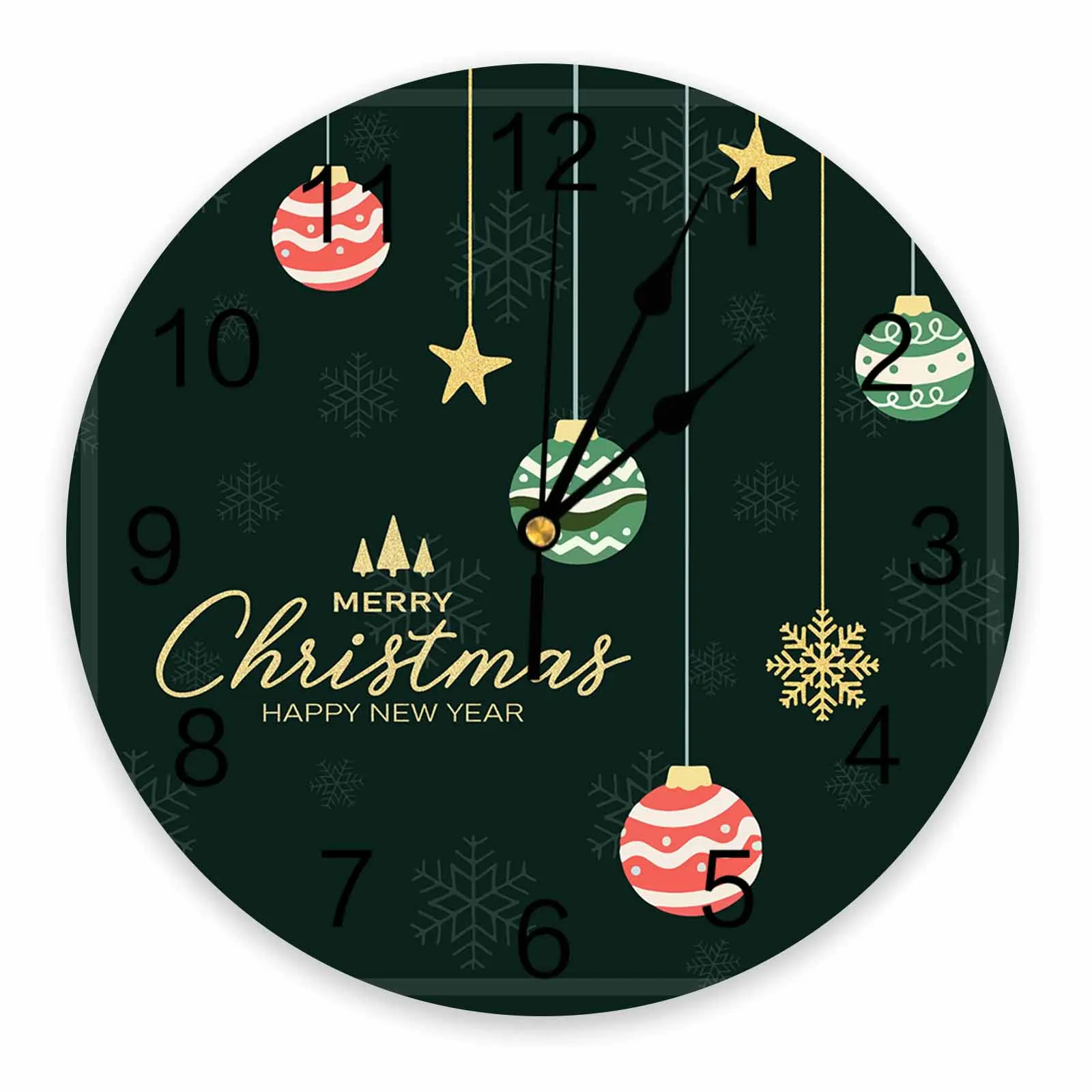 Christmas Snowflake Alphabet Wall Clock Large Modern Kitchen Dinning Round Wall Clocks Bedroom Silent Hanging Watch