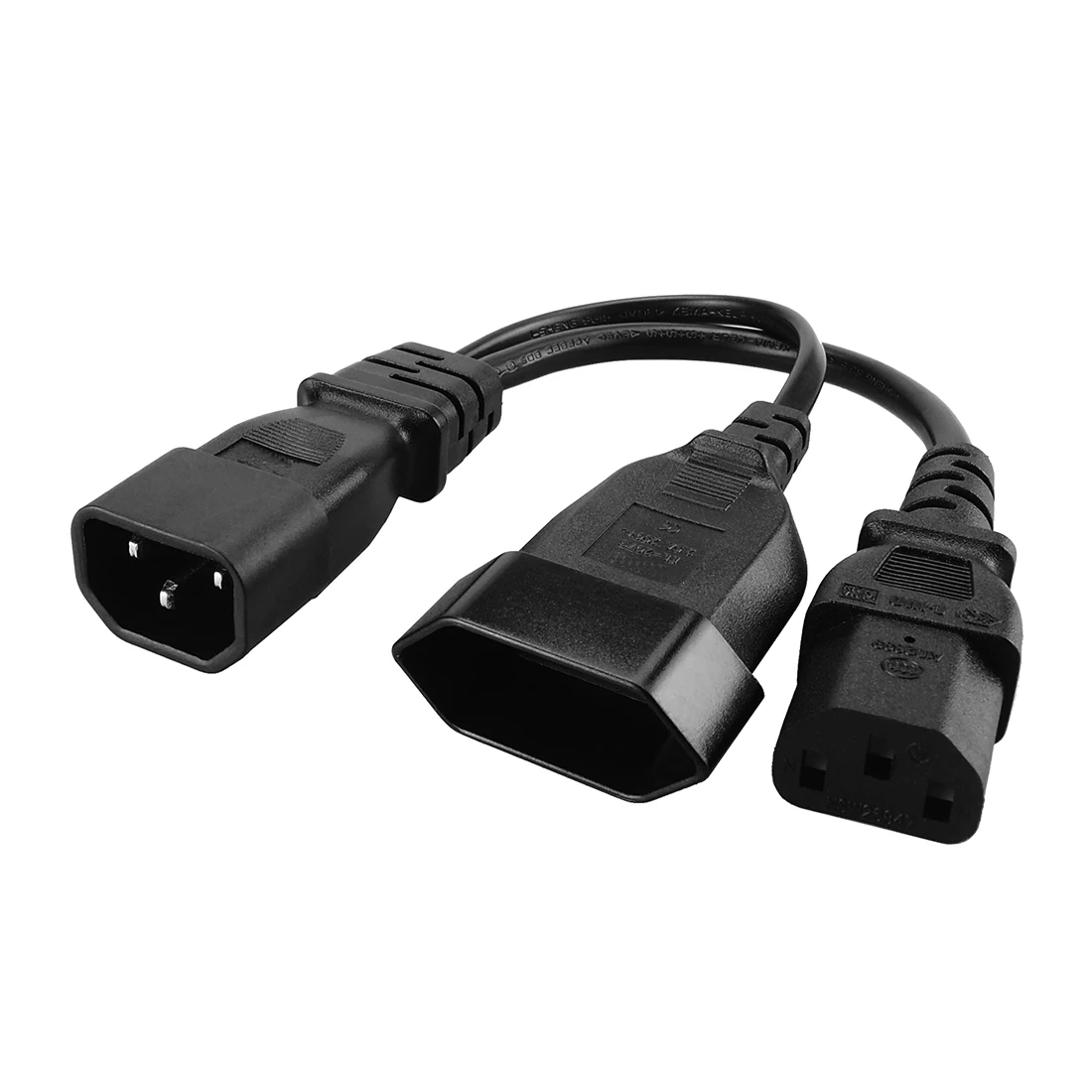 JORINDO EU4.0/C13 dual socket to C14 plug splitter power cable，IEC 320 Male to 2 Female C14 Adapter Cable Power Extension Cable