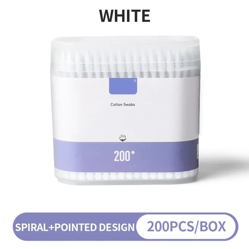 200 個/箱 - 高品質の両端綿棒 - 個人クリーニング、優しいメイク落とし、メイクアップ綿棒などに適しています。