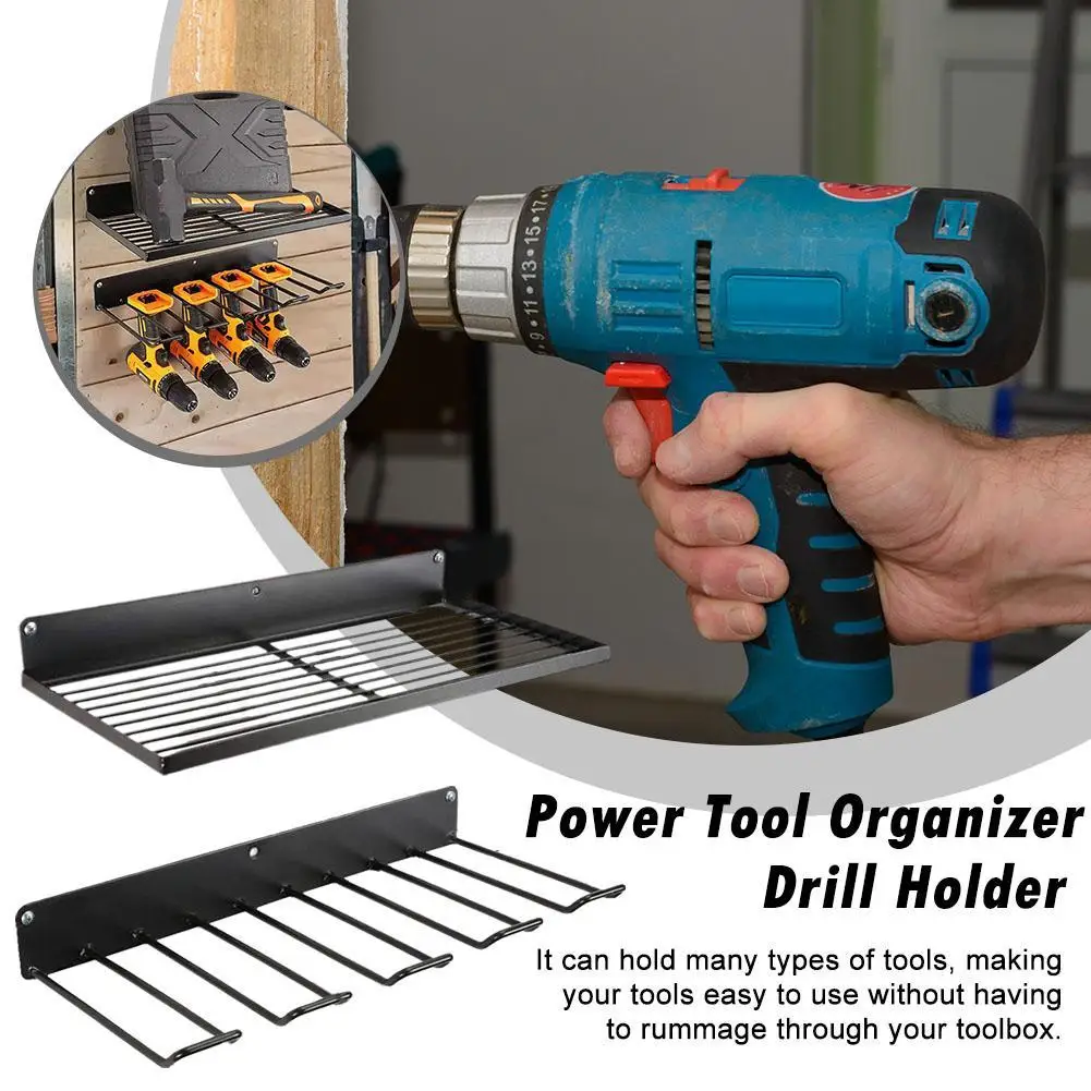 Hand Power Tool Organizer Rack Wall Mounted Floating Tool Cabinet Electric Drill Holder Heavy Duty For Workshop Garage Tool Y0R3