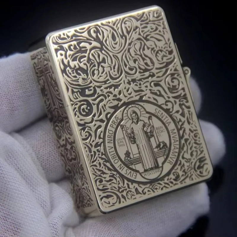 زورو 915S ولاعة الوقود النحاسية المعركة المنحوتة بنمط قسطنطين، هدية للرجال، ملحقات السجائر