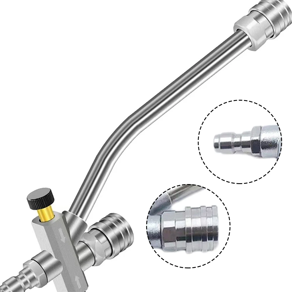 1pcs Stainless Steel Pressure Washer Extension Wand Dual-Connector Tool 1/4 Inch Quick Connect Switch Kitchen Tools