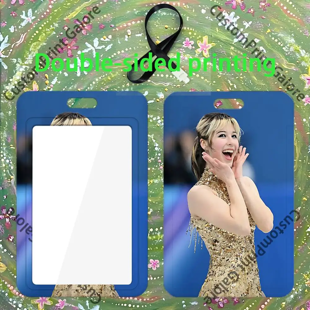 A-Alysa L-Liu Custom ID Card Sleeve Clear Holder Print Logo For Staff Name Tag Horizontal Vertical view 6