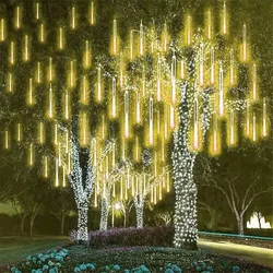 US/EU Plug 8Tubes Meteor Shower LED String Lights Street Decoration Fairy Garland Wedding Christmas Lights Outdoor Lighting