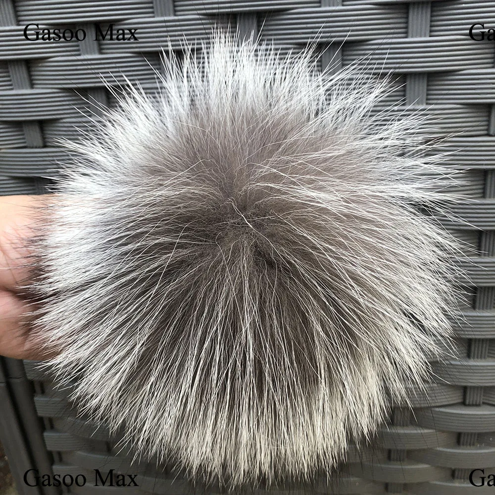 Wholesale 5pcs/Lot Fox Fur Pom Poms Fur Balls For Knitted Hat Cap DIY Big 15cm Raccoon Pompon Real Fur Pompoms Drop shipping