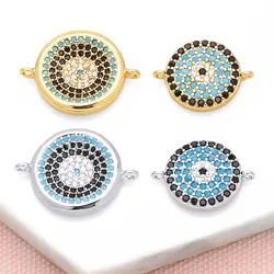 OCESRIO Fashion Turquoise Crystal Evil Eye Charms for Bracelet Copper Gold Plated Turkish Eye Jewelry Making Supplies chma267