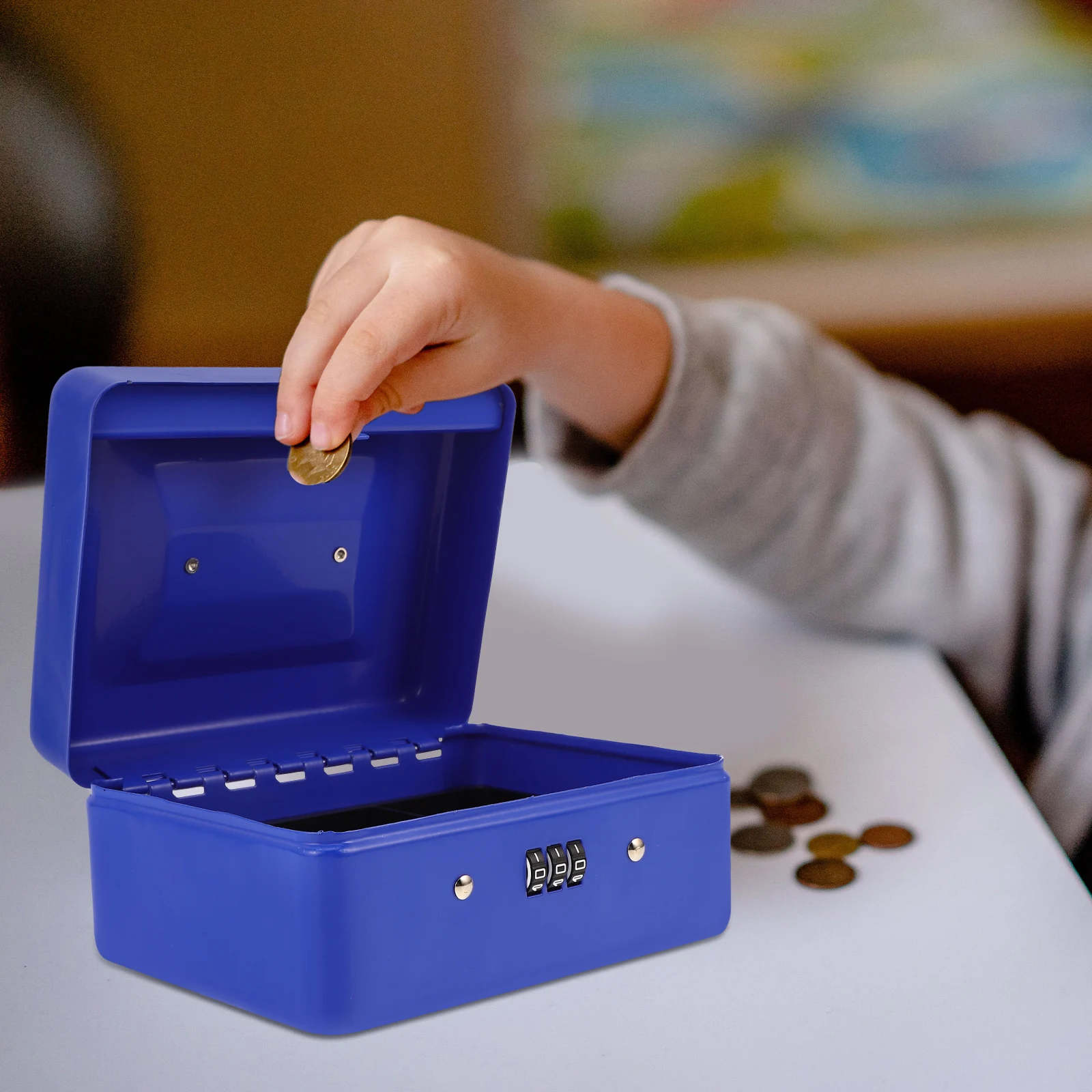 

Lockable Cash Thickened Metal Money Box Secure Lock Coins Holder Case Holder Case Safe Storage Box