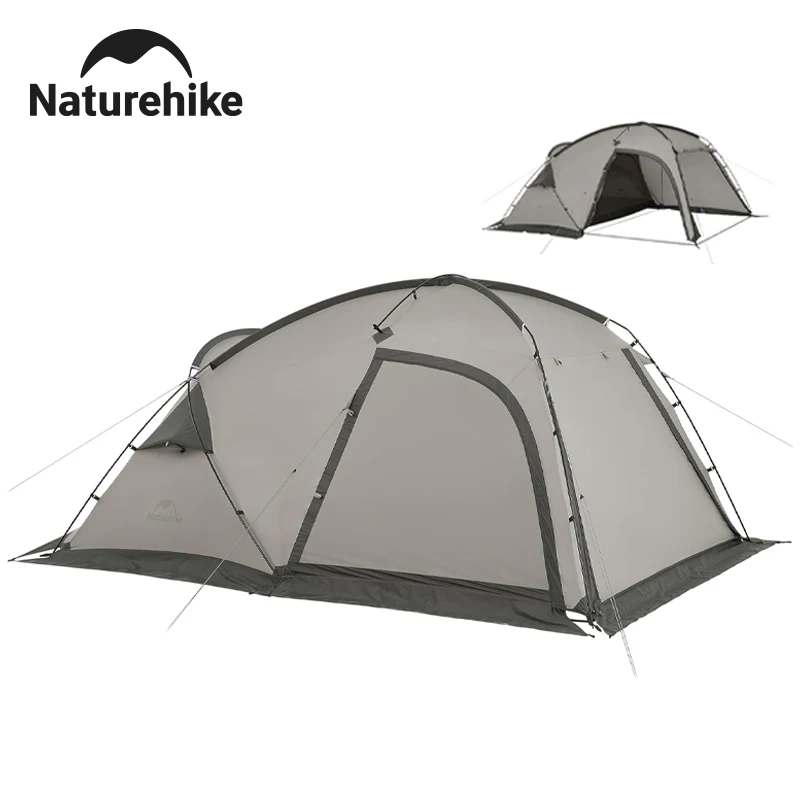خيمة Naturehike خفيفة الوزن لشخصين ومساحة كبيرة 4 فصول خيمة تخييم بطبقة مزدوجة 7.5 ㎡   مع غرفة معيشة مع فتحة للموقد