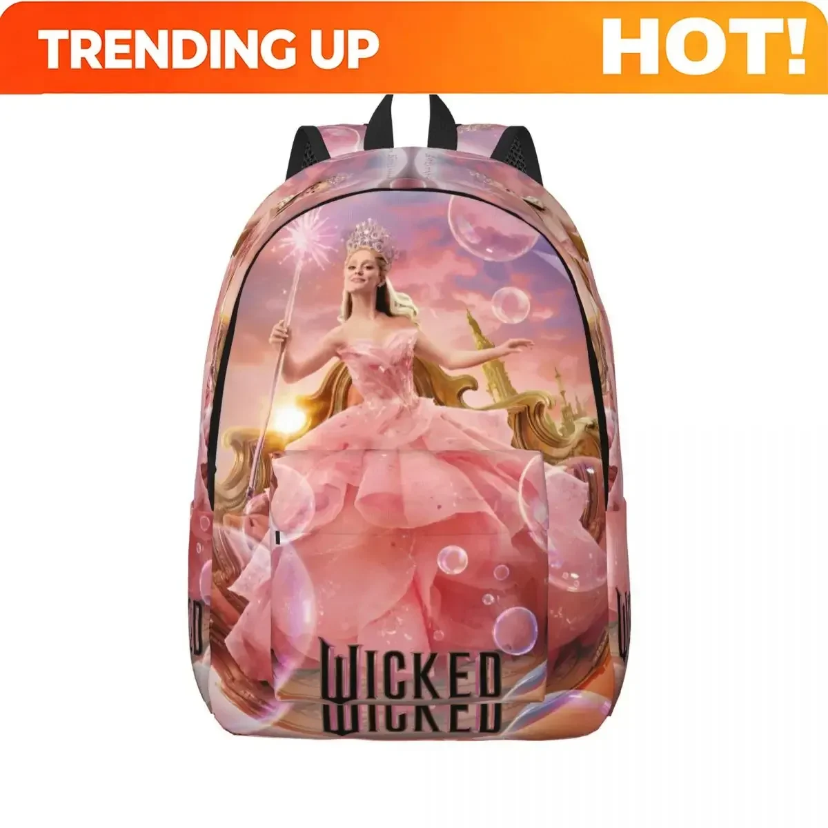 Custom Bag Wicked Elphaba & Glinda Tonal Backpack Men Women Casual High School Travel Daypack Magic Movie Laptop Shoulder Bag Li
