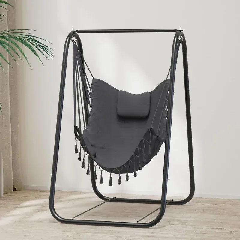

Hammock Chair with Stand,Heavy-Duty and Rustproof Hanging Chair with Stand,Hammock Swing Chair with Stand,for Indoor Outdoor