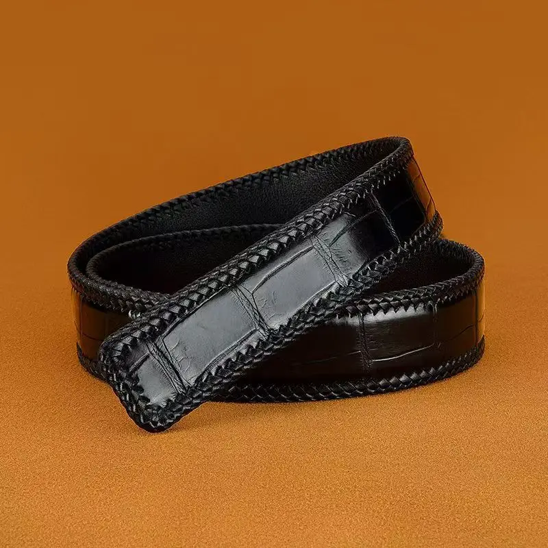 2026 men high quality genuine leather belt luxury designer belts men Crocodile skin fashion Strap male for man pdd013