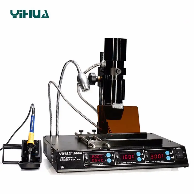 YIHUA Infrared BGA Rework Station 3 In 1 Lead-Free Soldering Station Motherboard Repair Soldering Iron Desoldering Station