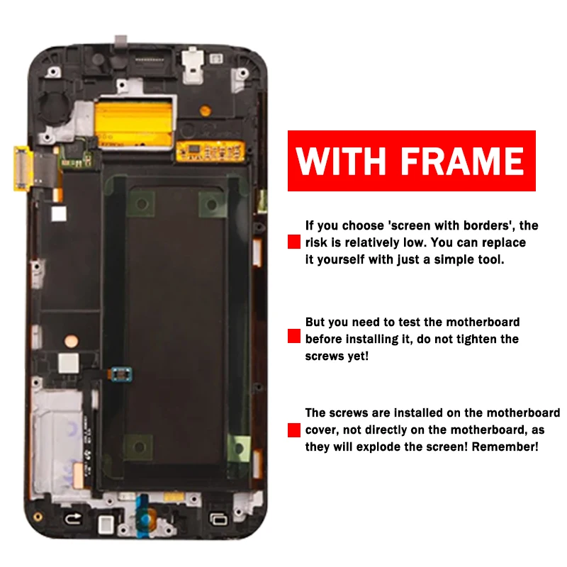 5.1“ Super AMOLED For Samsung S6 edge S6edge LCD Display Touch Screen Digitizer Assembly G925 G925F Display with Frame