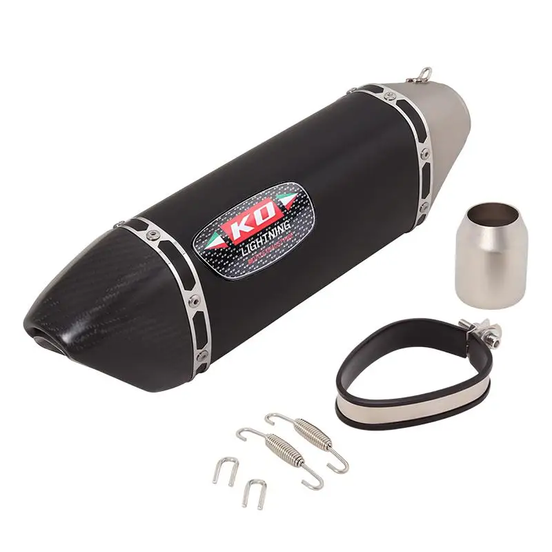 Slip On 38-51mm Universal Motorcycle Exhaust Muffler Tail Pipe Stainless Steel With Removable DB Killer 400mm Length Escape