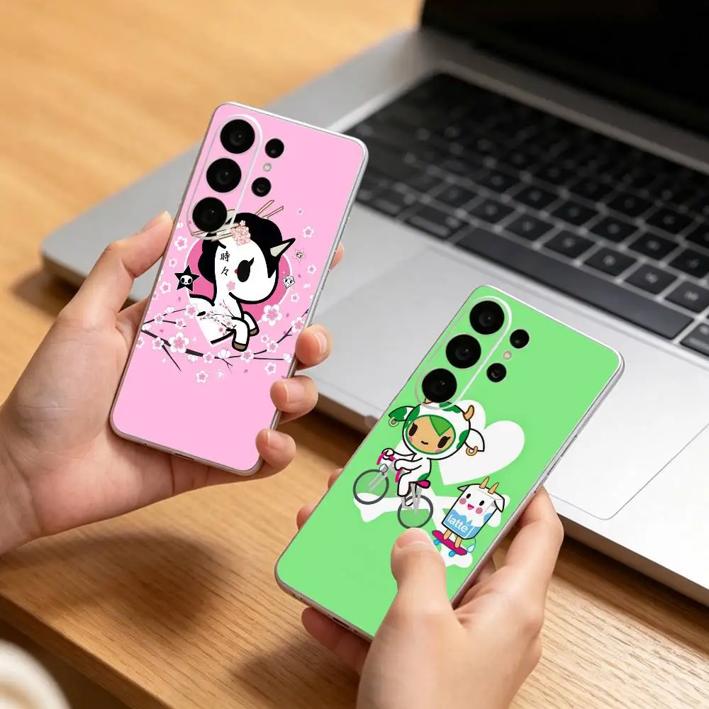 Cartoon T-Tokidokis Transparent phone Case For Samsung S25,24,21,22,21,20,10,S9Ultra,Plus,Fe,Lite