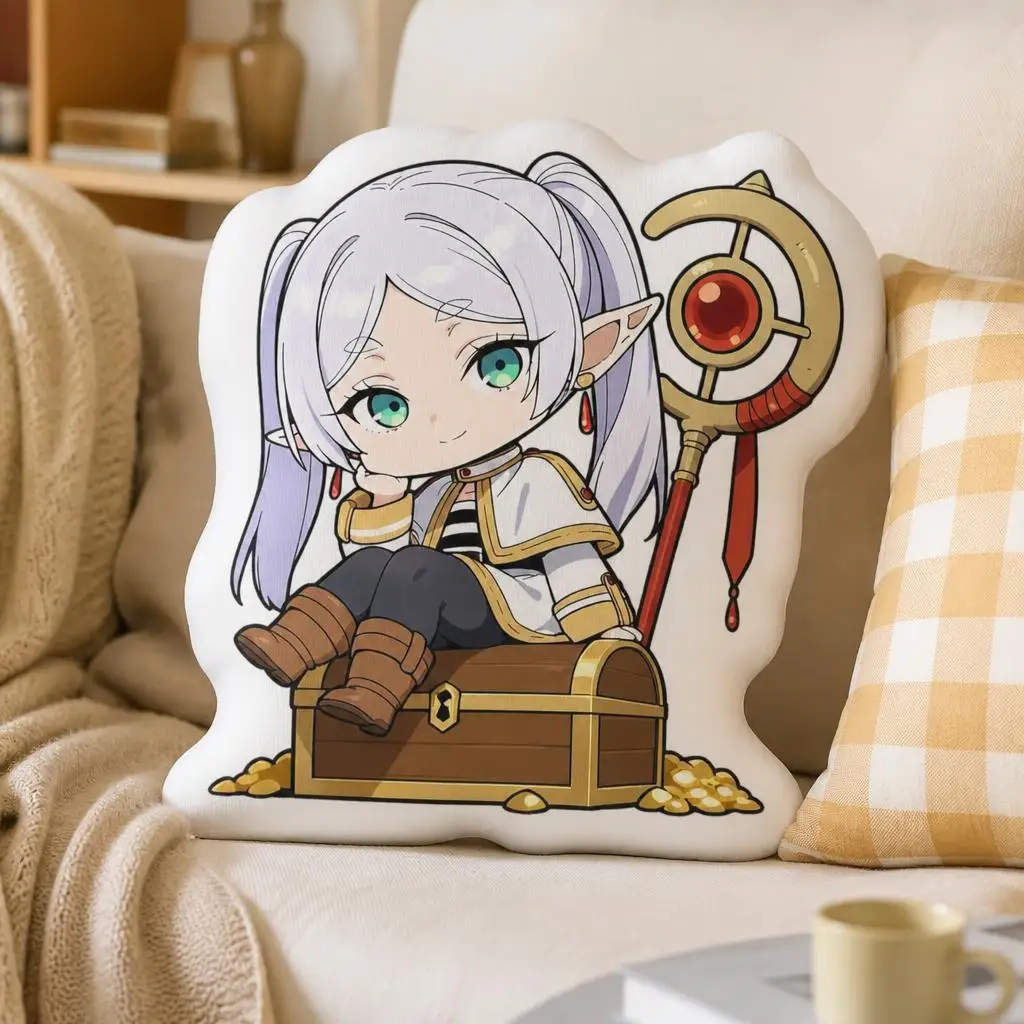 Cute Frierens Chibi Funny Pillow Cushion Irregular Stuffed Throw Pillow Home Decor Gift Sofa Bed